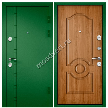 Зеленая входная дверь в квартиру ZVD-06 - купить от производителя Мосдвери Зеленая входная дверь в квартиру ZVD-06